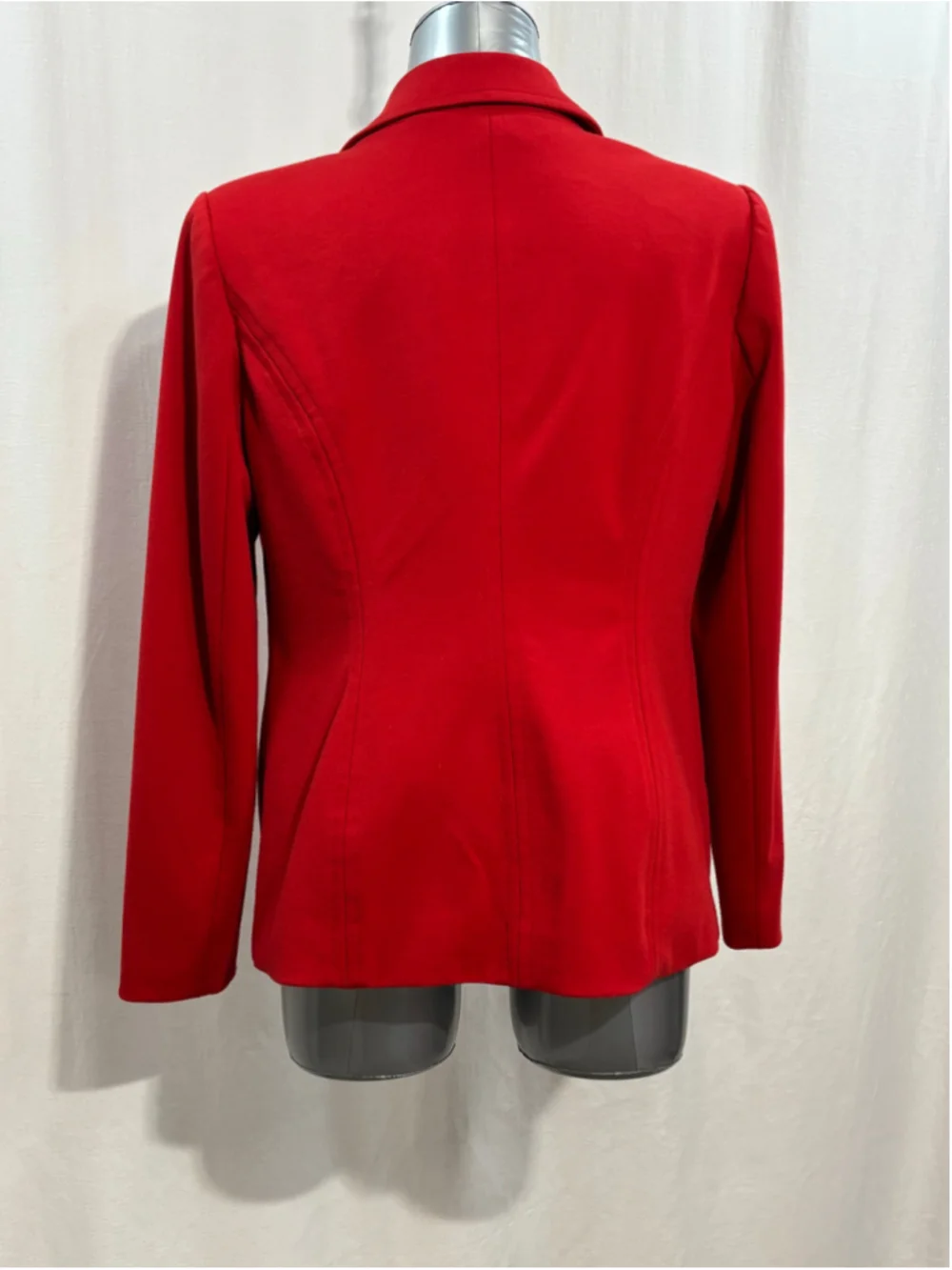 Women's Rafaella Studio Red Blazer Jacket with Leopard Lining Gold Zips Size 12